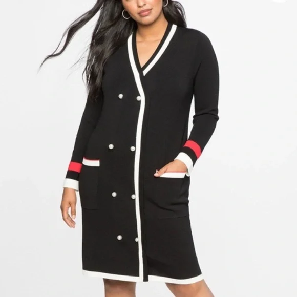 Eloquii Black and White Knit Dress NWT - Picture 1 of 9